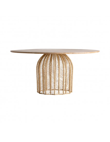 MESA COMEDOR PLISSÉ RATTAN