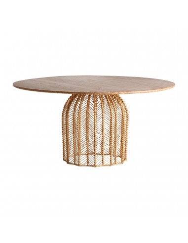 MESA COMEDOR PLISSÉ RATTAN