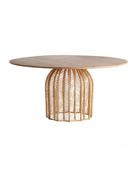 MESA COMEDOR PLISSÉ RATTAN