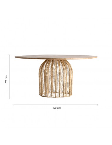 MESA COMEDOR PLISSÉ RATTAN