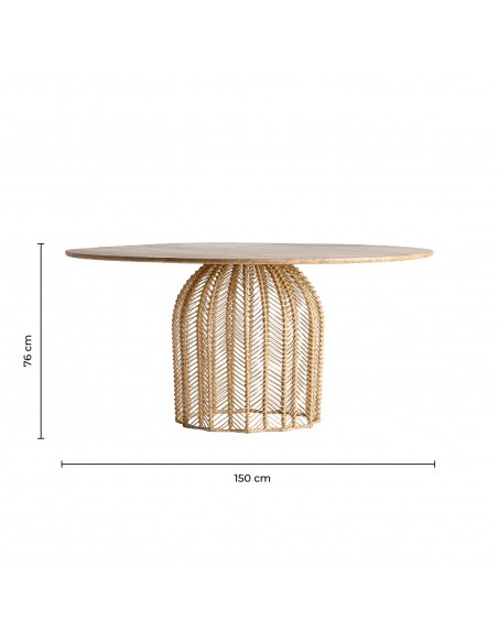 MESA COMEDOR PLISSÉ RATTAN
