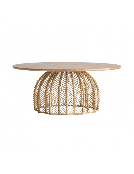 MESA DE CENTRO PLISSÉ RATTAN