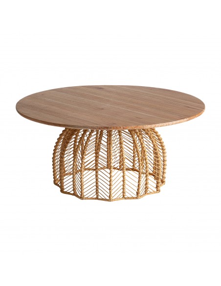 MESA DE CENTRO PLISSÉ RATTAN