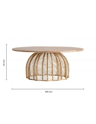 MESA DE CENTRO PLISSÉ RATTAN