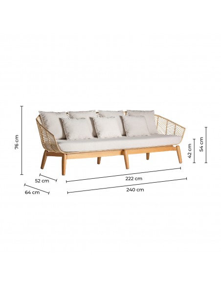 SOFÁ PLISSÉ RATTAN