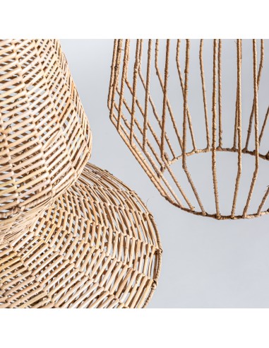 LÁMPARA DE TECHO PLISSÉ RATTAN