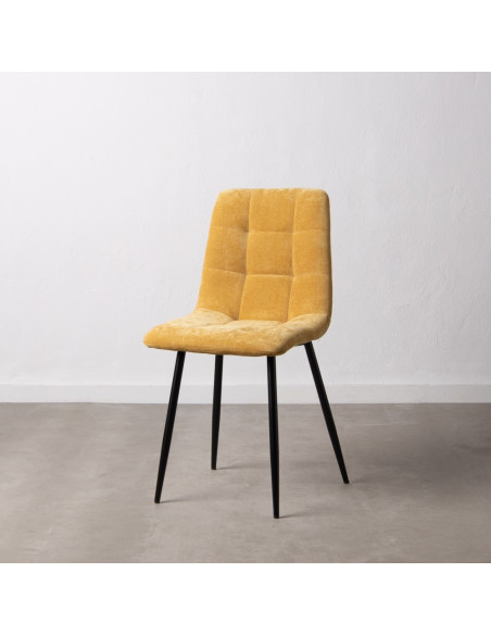 SILLA AMARILLO TEJIDO-METAL SALÓN 44 X 42 X 89 CM