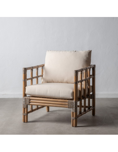 SILLÓN CON COJÍN NATURAL RATÁN 67 X...