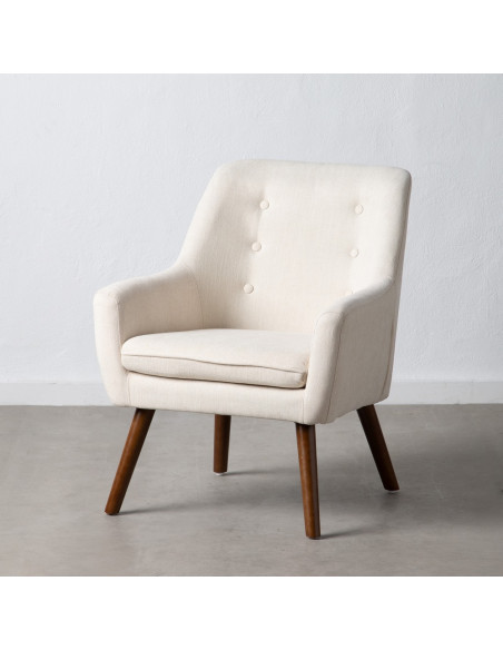 SILLÓN CREMA TEJIDO-MADERA SALÓN 67 X 67 X 81,50 CM
