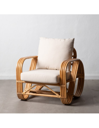 SILLÓN CON COJÍN NATURAL RATÁN SALÓN...