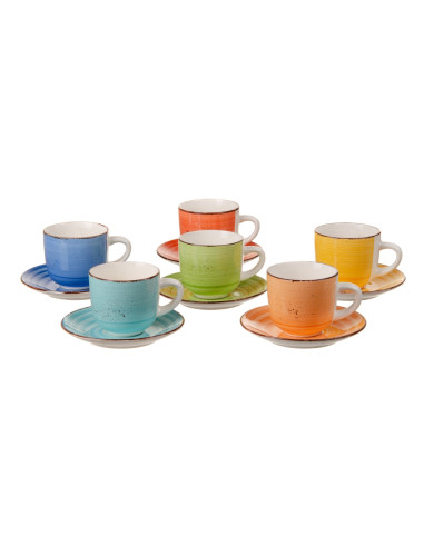 JUEGO TÉ 6 PIEZAS MULTICOLOR STONEWARE