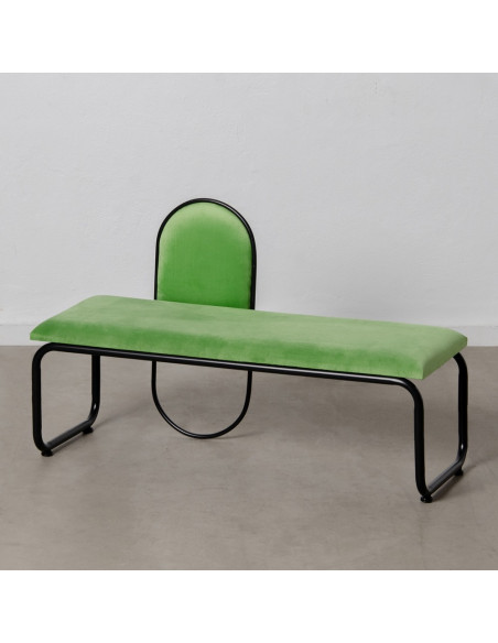 BANQUETA TERCIOPELO VERDE TEJIDO-METAL 110 X 40 X 68 CM