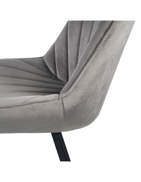 SILLA TERCIOPELO GRIS SALÓN 51 X 55 X 82 CM
