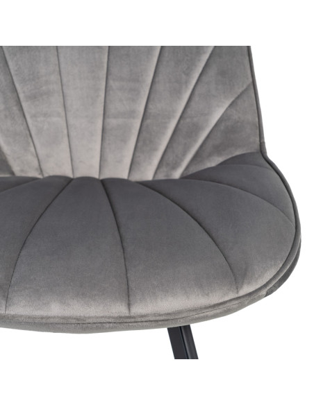SILLA TERCIOPELO GRIS SALÓN 51 X 55 X 82 CM