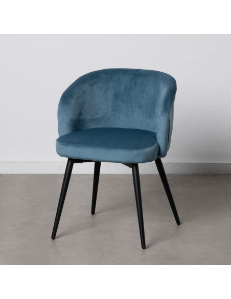 SILLA TERCIOPELO AZUL HIELO 56 X 57 X 76,50 CM