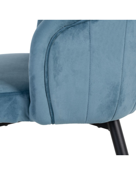 SILLA TERCIOPELO AZUL HIELO 56 X 57 X 76,50 CM