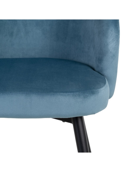 SILLA TERCIOPELO AZUL HIELO 56 X 57 X 76,50 CM