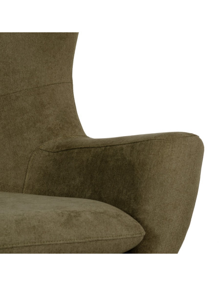 SILLÓN VERDE OLIVA TEJIDO-METAL SALÓN 81 X 100 X 85 CM