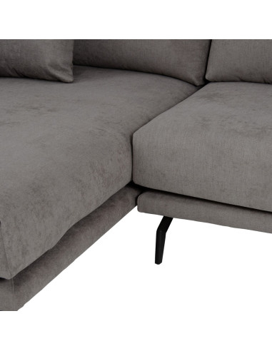 SOFÁ CHAISE LONGUE GRIS TEJIDO-METAL...