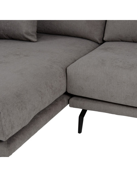 SOFÁ CHAISE LONGUE GRIS TEJIDO-METAL 284 X 173 X 100 CM