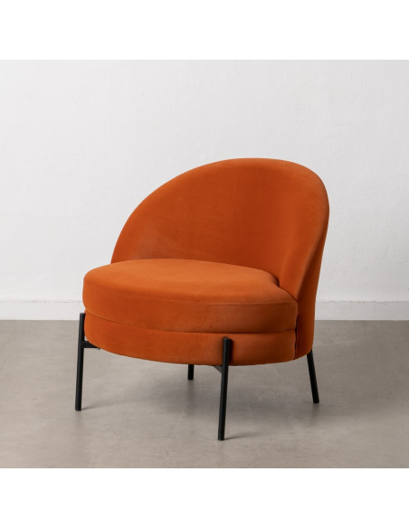SILLÓN TERCIOPELO NARANJA TEJIDO-MADERA 71 X 73 X 72 CM