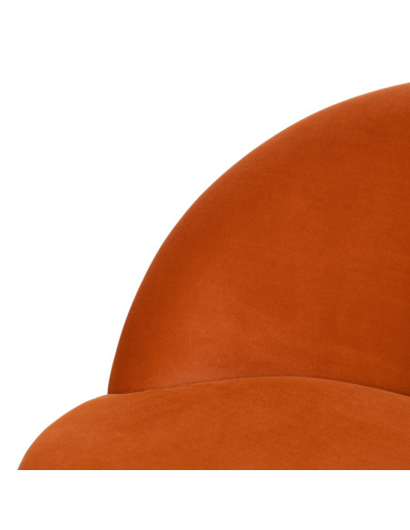 SILLÓN TERCIOPELO NARANJA TEJIDO-MADERA 71 X 73 X 72 CM