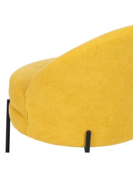 SILLÓN TERCIOPELO AMARILLO TEJIDO-MADERA 71 X 73 X 72 CM