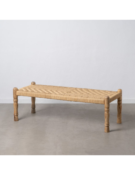 BANQUETA FIBRA NATURAL / MADERA SALÓN 150 X 57 X 51 CM