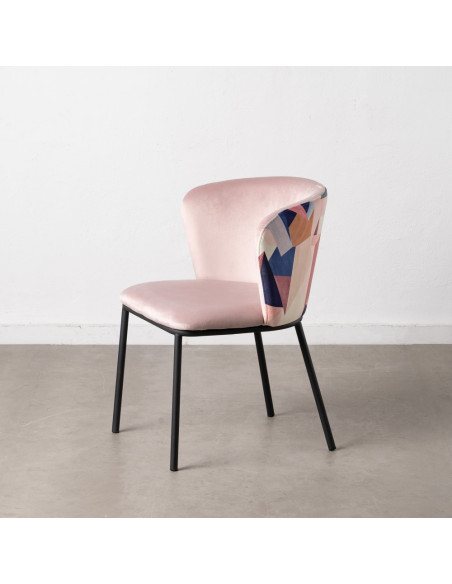 SILLA ABSTRACTO ROSA PALO TEJIDO-METAL 58 X 52 X 77 CM