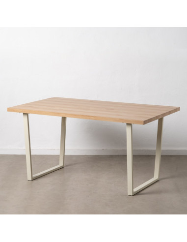 MESA COMEDOR NATURAL-CREMA DM-METAL...