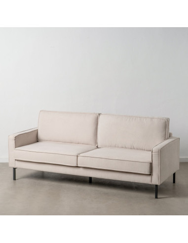 SOFÁ 3 PLAZAS BEIGE TEJIDO-METAL...