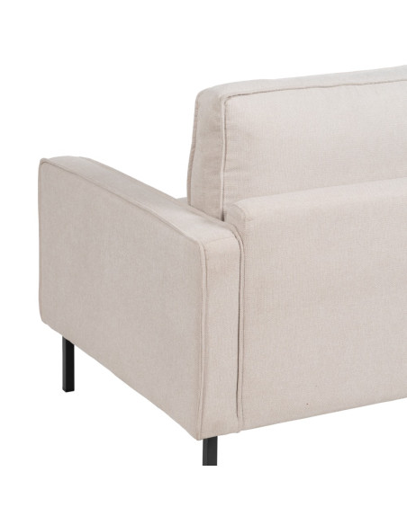 SOFÁ 3 PLAZAS BEIGE TEJIDO-METAL SALÓN 213 X 87 X 90 CM