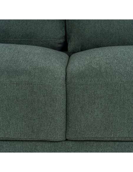 SOFÁ 3 PLAZAS VERDE OSCURO TEJIDO-MADERA 216 X 90 X 82 CM