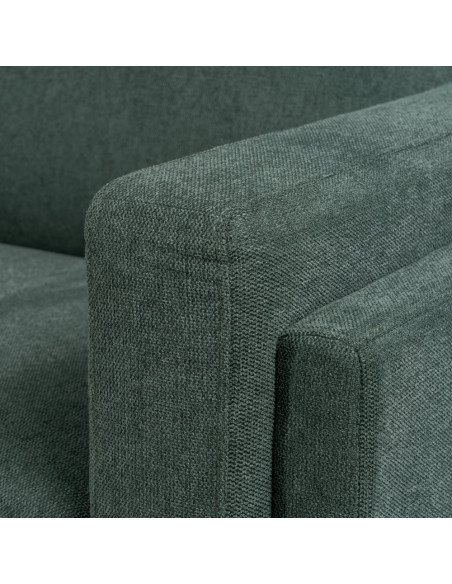 SOFÁ 3 PLAZAS VERDE OSCURO TEJIDO-MADERA 216 X 90 X 82 CM