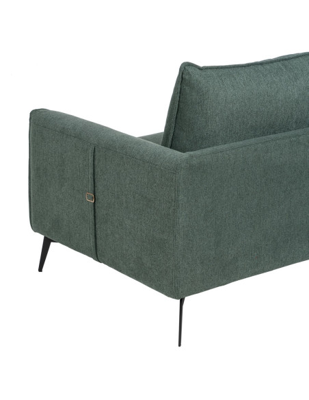 SOFÁ 3 PLAZAS VERDE OSCURO TEJIDO-METAL 216 X 85 X 88 CM