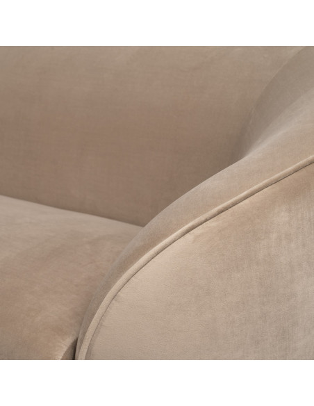SOFÁ 3 PLAZAS TERCIOPELO CHAMPÁN 225 X 92,50 X 83 CM