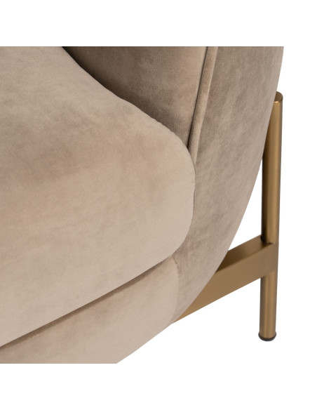 SOFÁ 3 PLAZAS TERCIOPELO CHAMPÁN 225 X 92,50 X 83 CM
