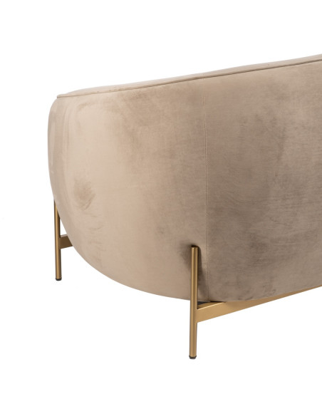 SOFÁ 3 PLAZAS TERCIOPELO CHAMPÁN 225 X 92,50 X 83 CM