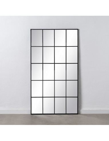 ESPEJO VENTANA NEGRO METAL-CRISTAL 80...