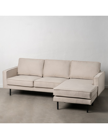 SOFÁ CHAISE LONGUE IZQ./DCHA. BEIGE 235 X 155 X 87 CM