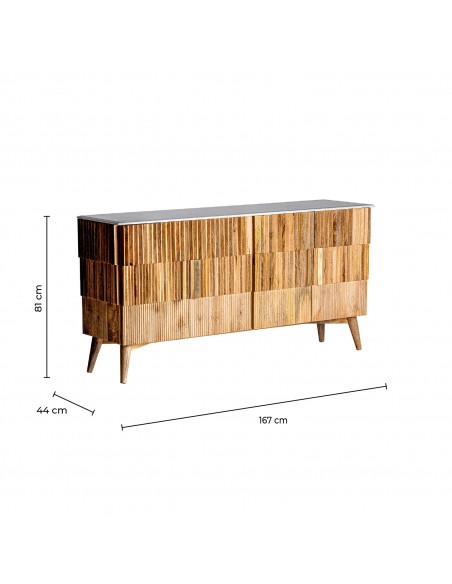 BUFFET PLISSÉ WOOD